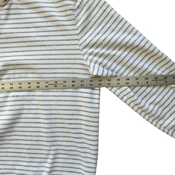 Nautica Men's Quarter Zip Sweater White‎ Gray Striped Size Large - Picture 6 of 9